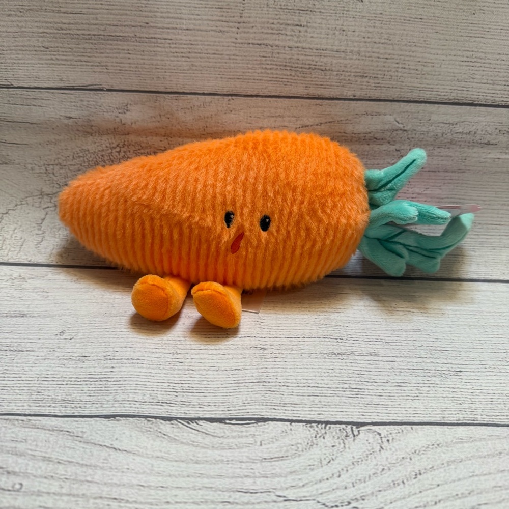 Plush Orange Carrot with Mint Green Top